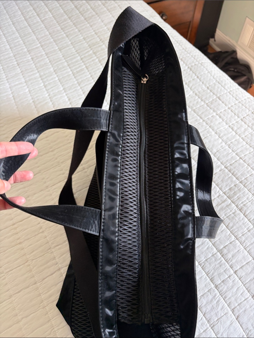 Victoria's Secret Black Mesh Duffel Tote - Picture 3 of 3